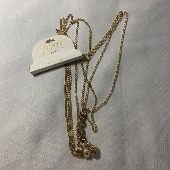 BOGOT boho Layering Body Chain with Shinning Crystal, Brides Jewelry Gold TONE - Picture 9 of 9